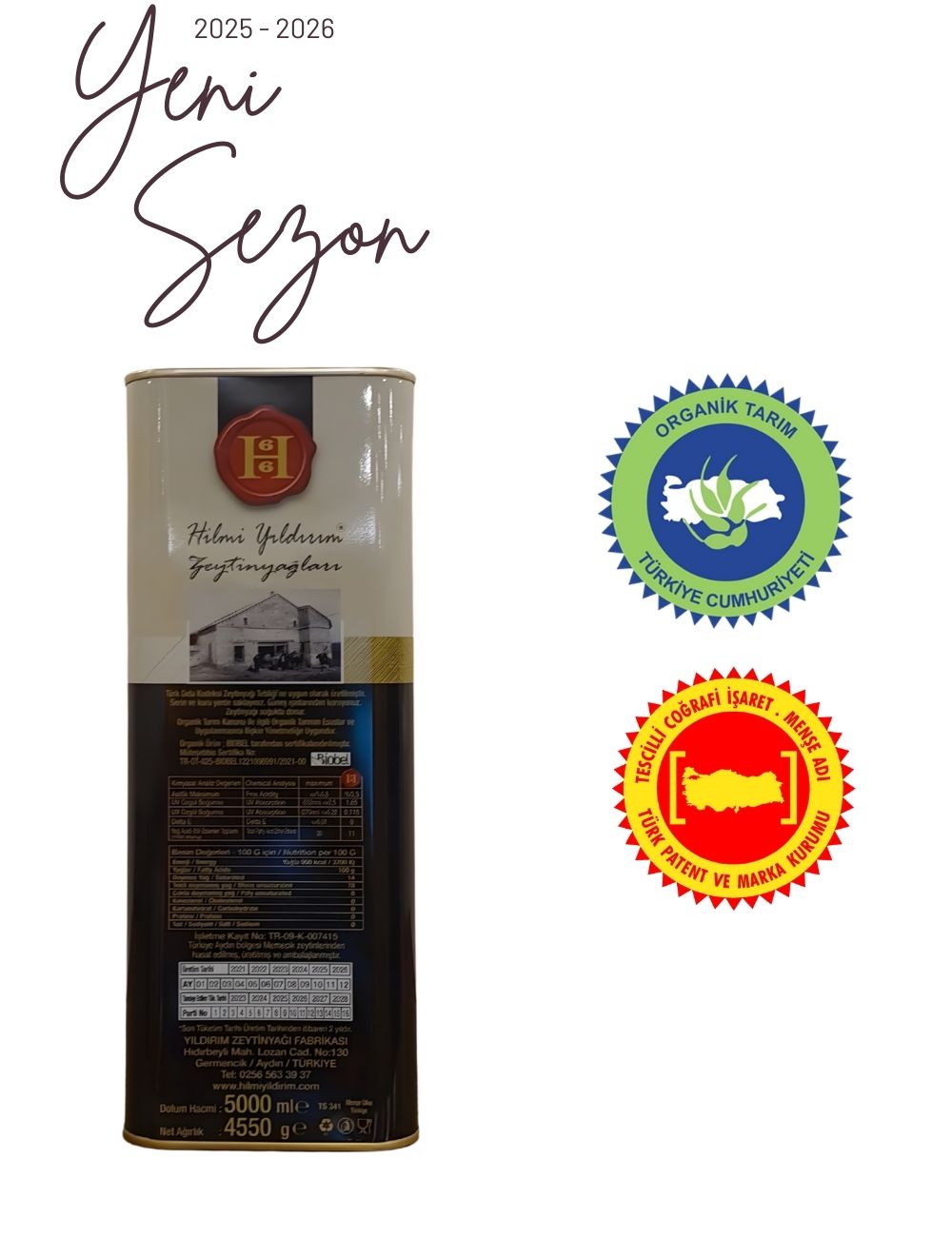 Ödüllü Organik Olgun Hasat Soğuk Sıkım Filtreli Natürel Sızma Zeytinyağı 5 L - Görsel 2