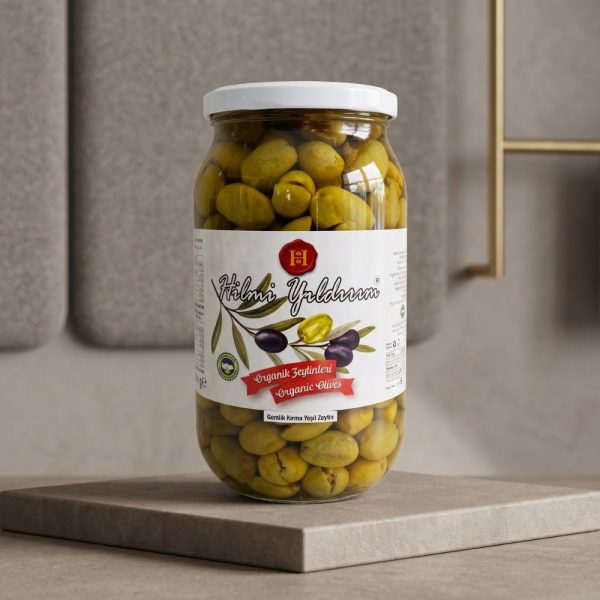 Hilmi Yıldırım Gemlik Köy Kırma Yeşil Zeytin (Cam Kavanoz 650 g)