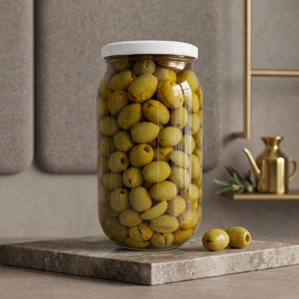 Hilmi Yıldırım Gemlik Köy Kırma Yeşil Zeytin (Cam Kavanoz 650 g)