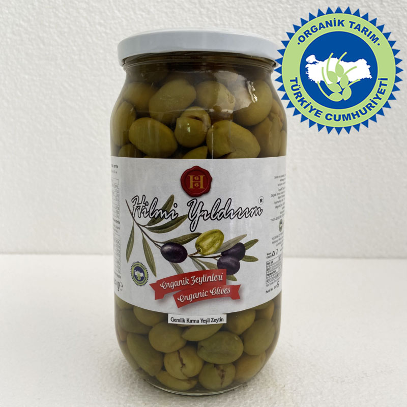 Organik kırma yeşil zeytin