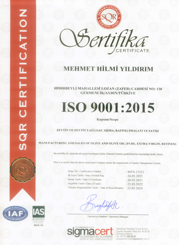 hilmi yıldırım ödül sertifika
