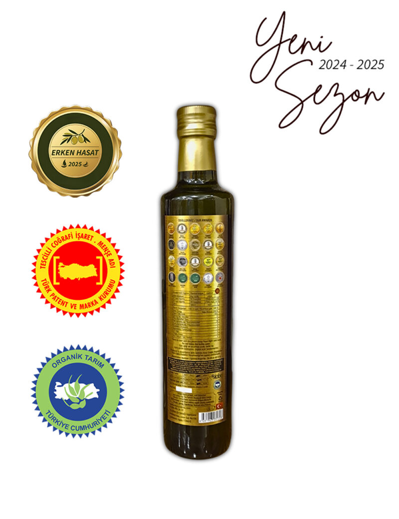 Ödüllü Erken Hasat Soğuk Sıkım Natürel Sızma Zeytinyağı 500 ml - Görsel 2