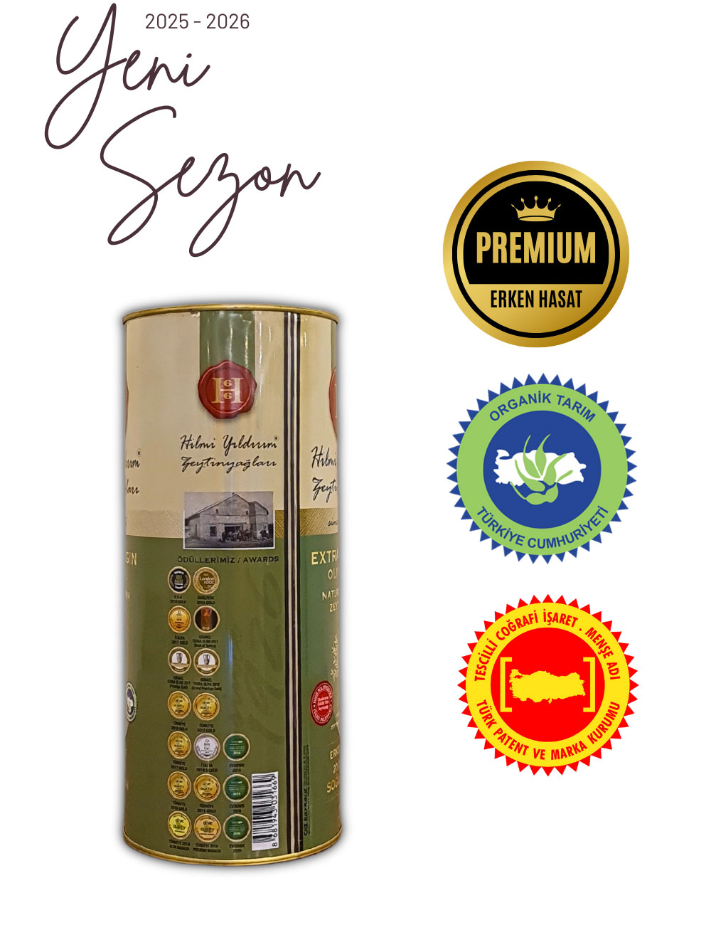 Yeni Sezon Ödüllü Erken Hasat Soğuk Sıkım Natürel Sızma Zeytinyağı 2 L (Filtreli) - Görsel 3