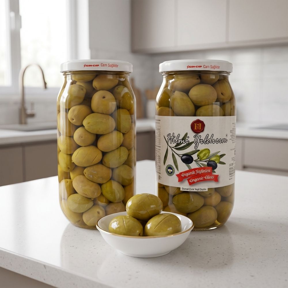 Domat Çizik Yeşil Zeytin 650 g - Görsel 2
