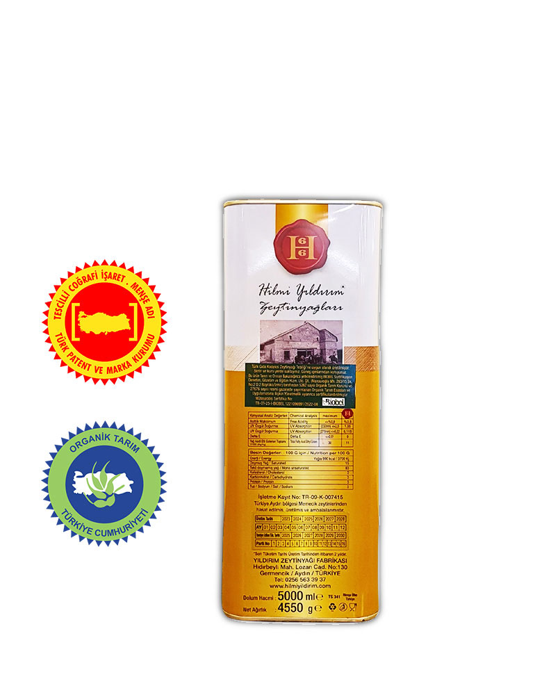Hilmi Yıldırım Yemeklik Organik Olgun Hasat Natürel Sızma Zeytinyağı 5 L - Görsel 2